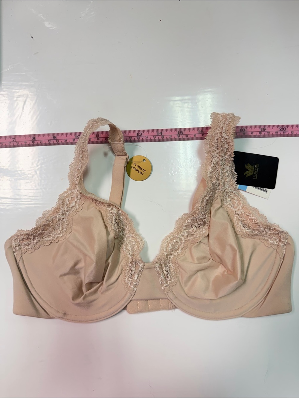 Wacoal Beige Lace-Trim Underwire Bra